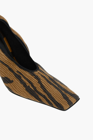 Décolleté CRUNCH SHARPEI in Pelle con Stampa Tigre 9cm