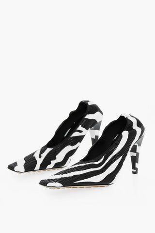 Leather CRUNCH SHARPEI Pumps with Zebra Print 9cm