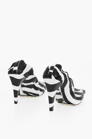 Leather CRUNCH SHARPEI Pumps with Zebra Print 9cm