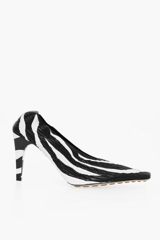 Leather CRUNCH SHARPEI Pumps with Zebra Print 9cm