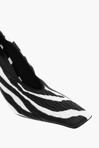 Leather CRUNCH SHARPEI Pumps with Zebra Print 9cm