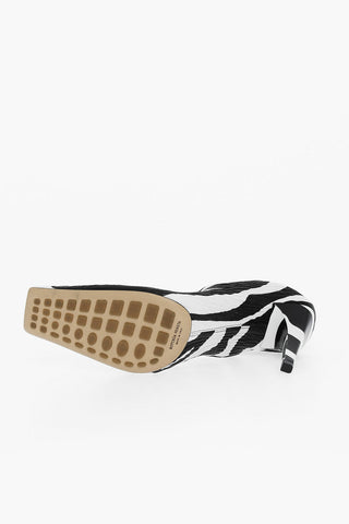 Leather CRUNCH SHARPEI Pumps with Zebra Print 9cm