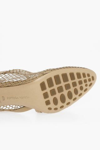 Meshed Sandals with Gold-toned Chain Fastening