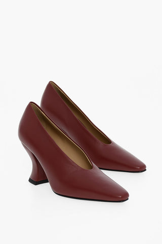 Lambskin ALMOND Pumps with Cuban Heel 8cm