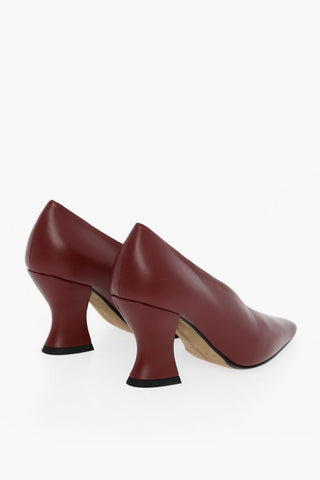 Lambskin ALMOND Pumps with Cuban Heel 8cm