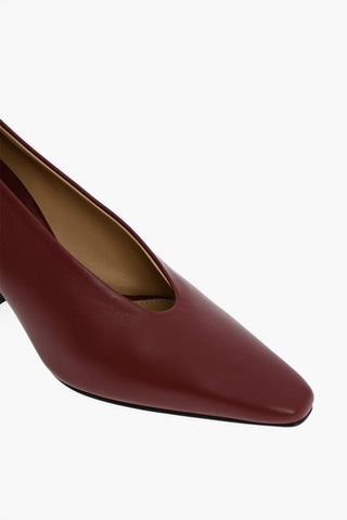 Lambskin ALMOND Pumps with Cuban Heel 8cm