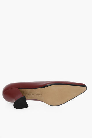 Lambskin ALMOND Pumps with Cuban Heel 8cm