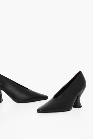 Lambskin ALMOND Pumps with Cuban Heel 8cm
