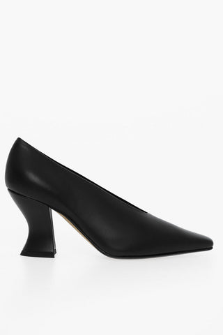 Lambskin ALMOND Pumps with Cuban Heel 8cm