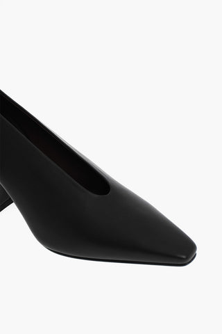 Lambskin ALMOND Pumps with Cuban Heel 8cm