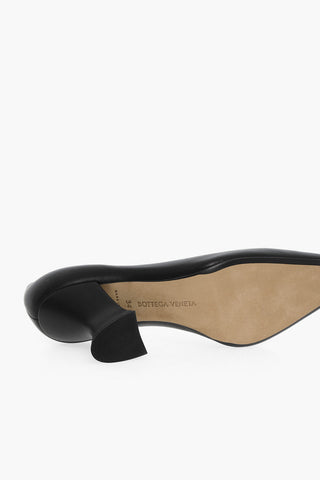 Lambskin ALMOND Pumps with Cuban Heel 8cm