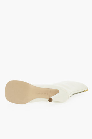 Craquelé Leather Bloc Ankle Boots with Round Toe 9cm