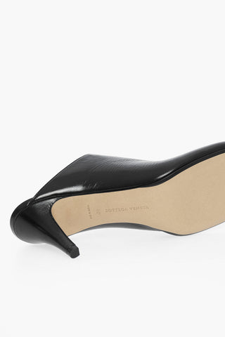 Craquelé Leather BLOC Mules with Square Toe 8cm