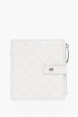 Woven Leather Bi-fold Wallet with Zip