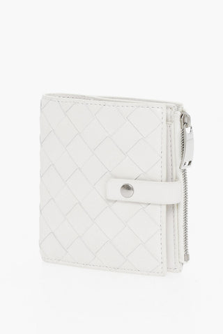 Woven Leather Bi-fold Wallet with Zip