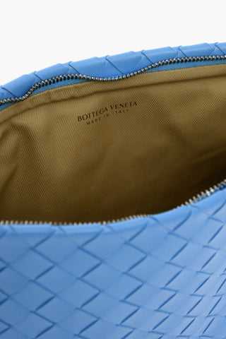 Woven Leather Pouch with Zipped Closure