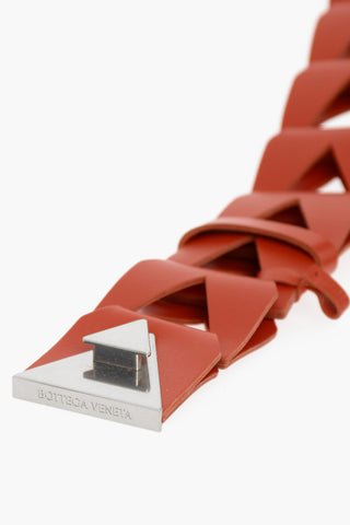 Leather TRIANGLE CHAIN Belt with Clip Buckle