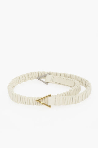 Cintura Elasticizzata in Pelle con Ruches