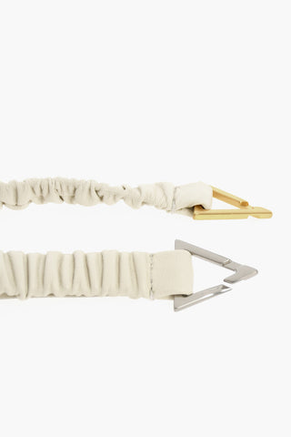 Cintura Elasticizzata in Pelle con Ruches