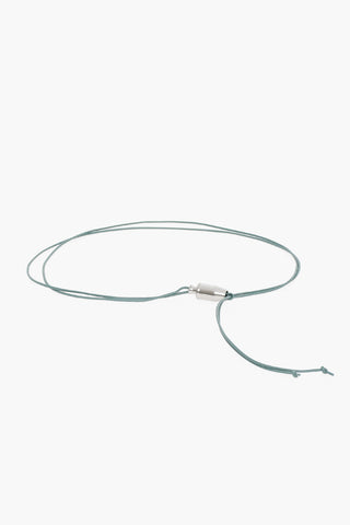 Soft-leather Self-tie Belt with Silver-toned Hardware