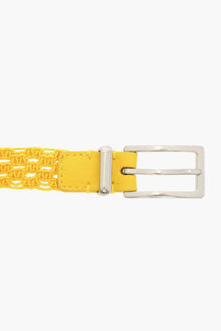 Cintura in Macramé di Cotone con Dettagli in Nappa