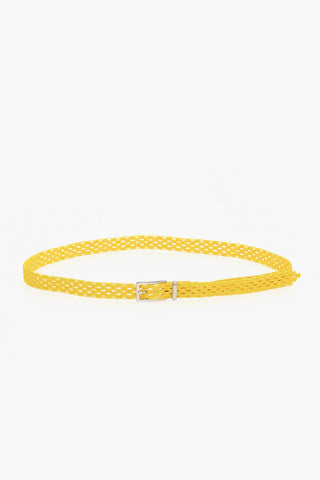 Cintura in Macramé di Cotone con Dettagli in Nappa
