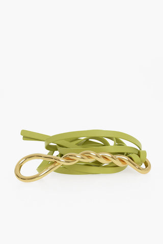 Calfskin Double-strap Belt with Knot Closure