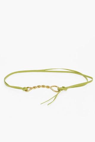 Calfskin Double-strap Belt with Knot Closure