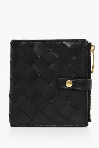 Woven Leather Bifold Wallet