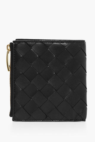 Woven Leather Bifold Wallet