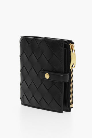 Woven Leather Bifold Wallet