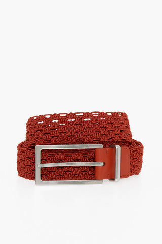 Cotton Macrame Belt with Soft-leather Details