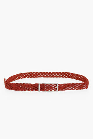 Cotton Macrame Belt with Soft-leather Details