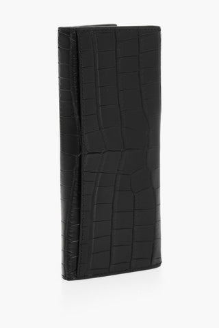 Portafoglio Bifold in Pelle di Coccodrillo