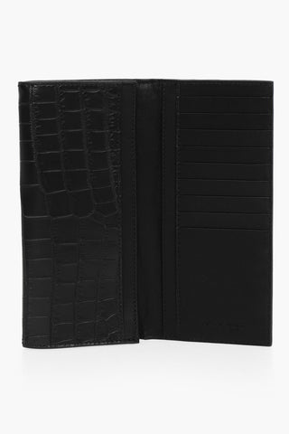 Portafoglio Bifold in Pelle di Coccodrillo