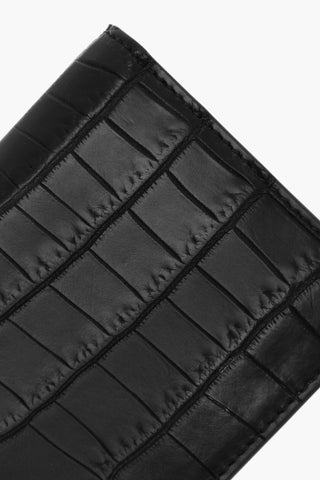Portafoglio Bifold in Pelle di Coccodrillo