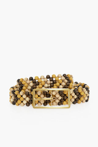 Wooden Decorative Belt with Beads
