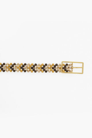 Wooden Decorative Belt with Beads