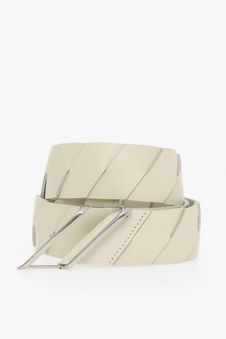 Soft-leather Belt with Silver-toned Hardware