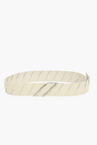 Soft-leather Belt with Silver-toned Hardware