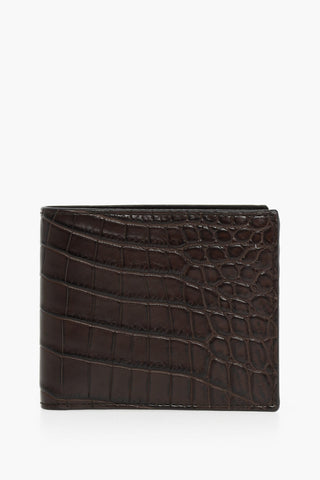 Portafoglio Bifold in Pelle di Coccodrillo