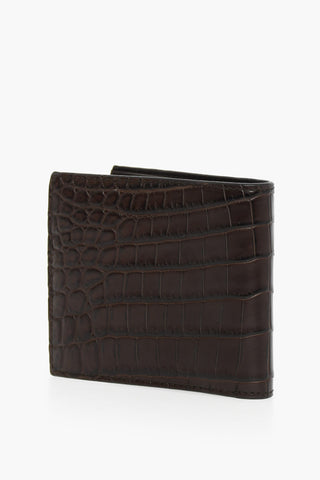 Portafoglio Bifold in Pelle di Coccodrillo