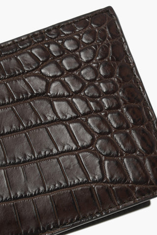 Portafoglio Bifold in Pelle di Coccodrillo