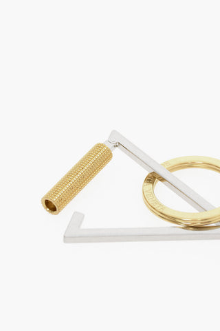 Silver-toned Triangle Key RIng