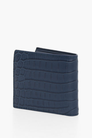 Portafoglio Bifold in Pelle di Coccodrillo