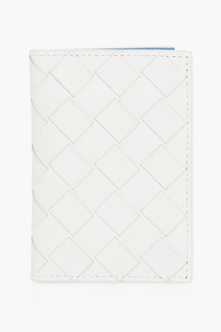 Bicolor Intreccio Leather Card Holder