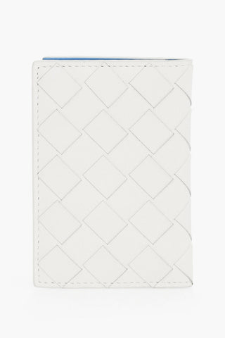 Bicolor Intreccio Leather Card Holder