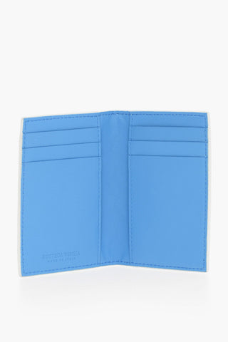 Bicolor Intreccio Leather Card Holder