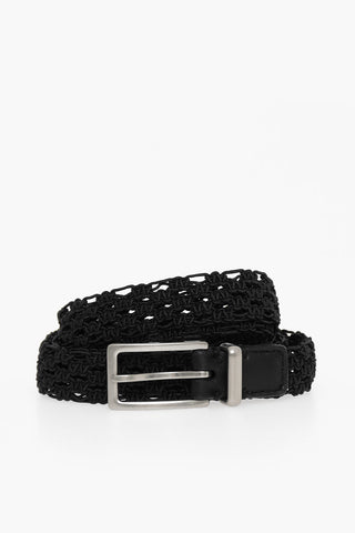 Cintura Slim Macramè con Fibbia Squadrata