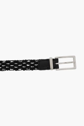 Cintura Slim Macramè con Fibbia Squadrata